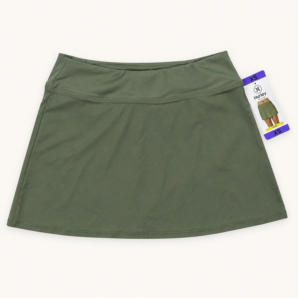 Hurley Womens Active Skort Olive Green Athletic Tennis Golf Skirt XS New